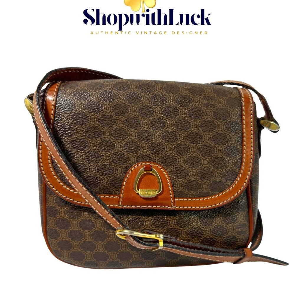 Authentic Celine Macadam  Crossbody Bag